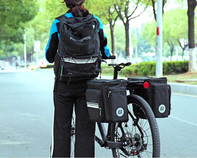 Alforja con mochila 2 en 1 para bicicleta Rockbros de 48L