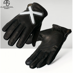 guantes de motocicleta de cuero genuino para hombre y mujer